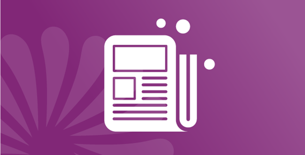 Document icon on a purple background. 